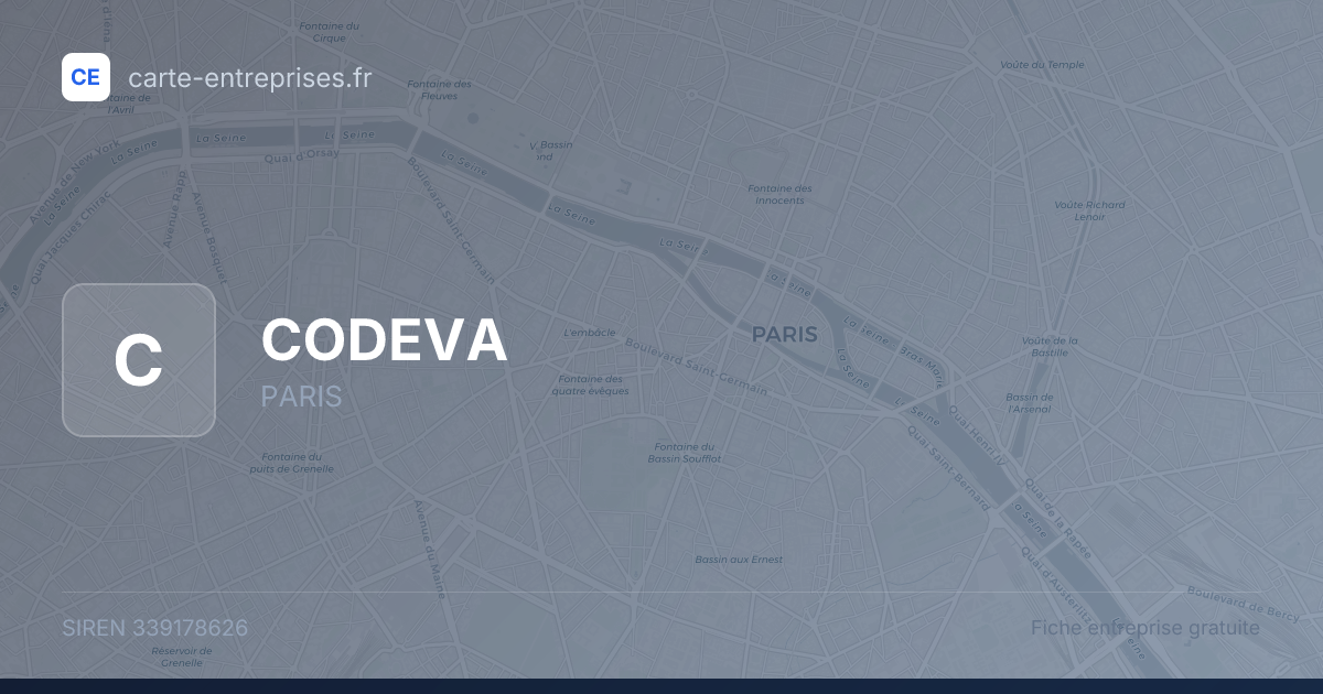 CODEVA — 339178626 — fiche entreprise