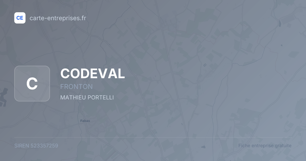 CODEVAL — 523357259 — fiche entreprise