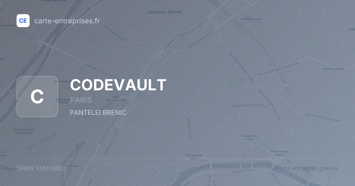 CODEVAULT — 103456612 — fiche entreprise