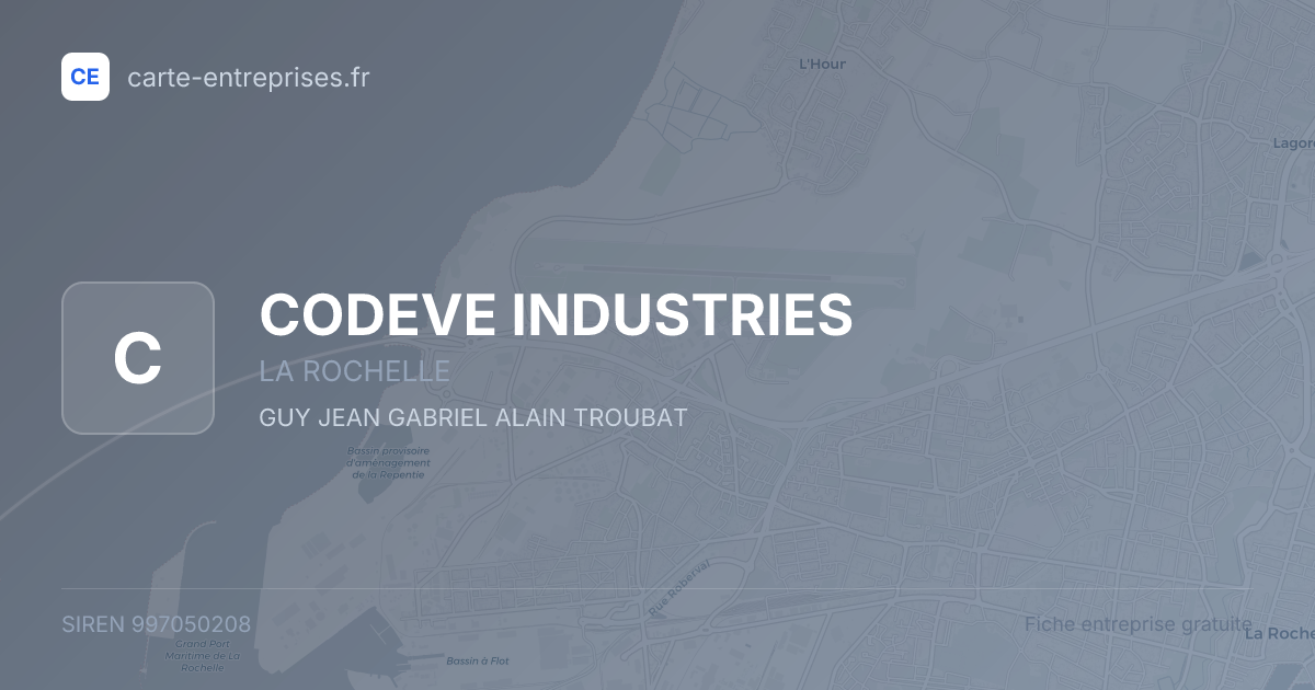 CODEVE INDUSTRIES — 997050208 — fiche entreprise