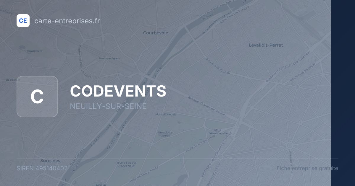 CODEVENTS — 495140402 — fiche entreprise