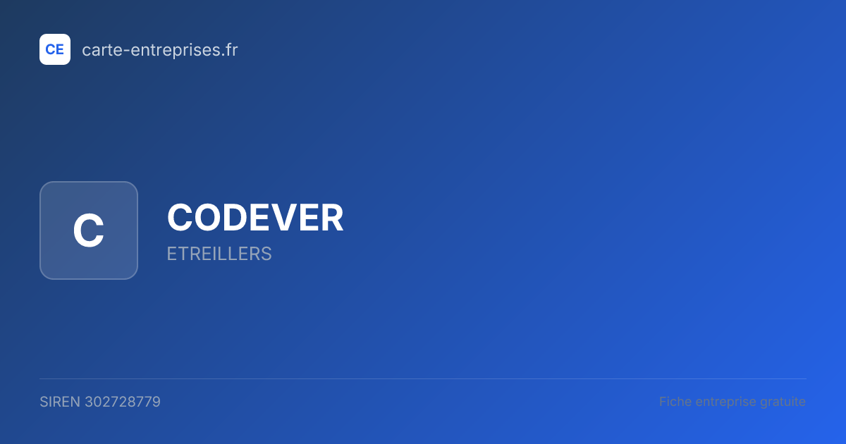 CODEVER — 302728779 — fiche entreprise