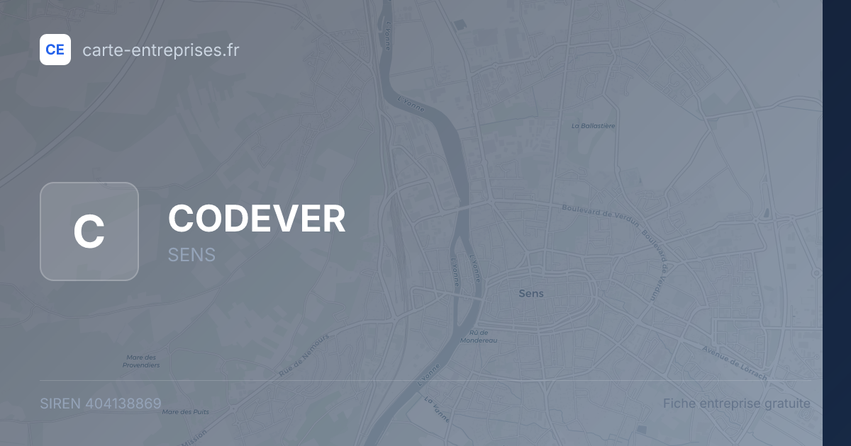 CODEVER — 404138869 — fiche entreprise