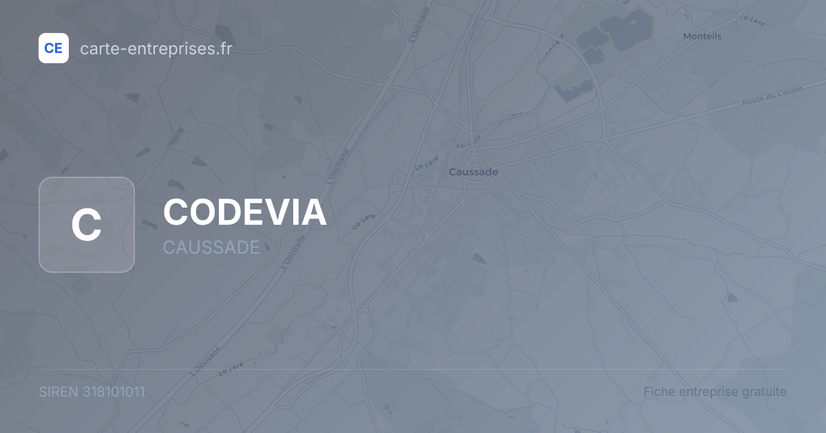 CODEVIA — 318101011 — fiche entreprise