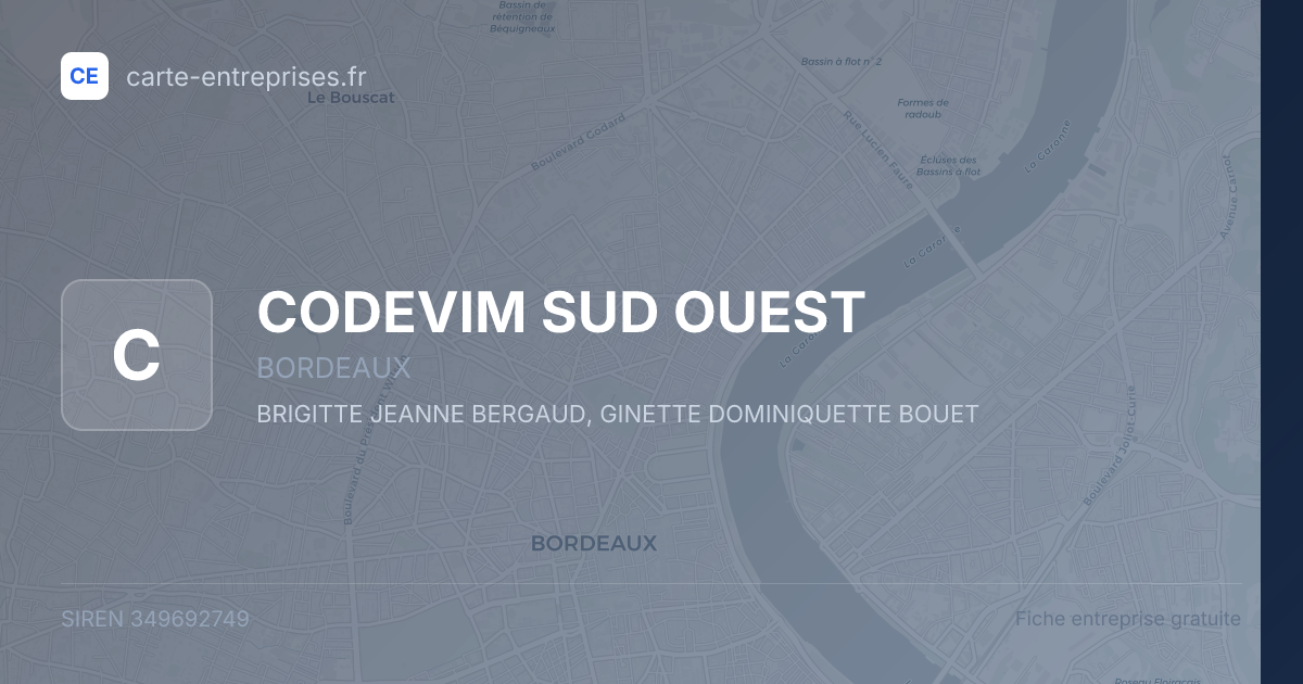 CODEVIM SUD OUEST — 349692749 — fiche entreprise