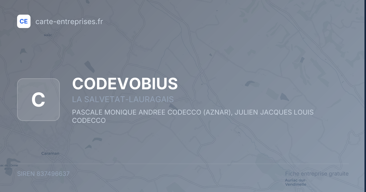 CODEVOBIUS — 837496637 — fiche entreprise