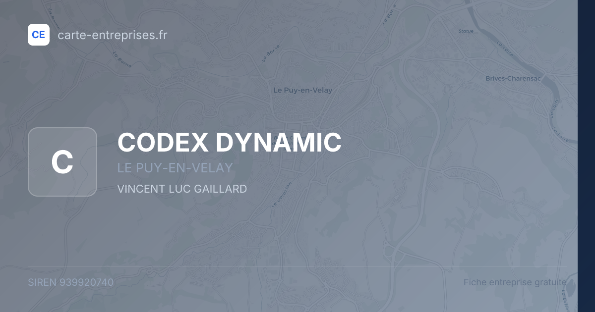CODEX DYNAMIC — 939920740 — fiche entreprise