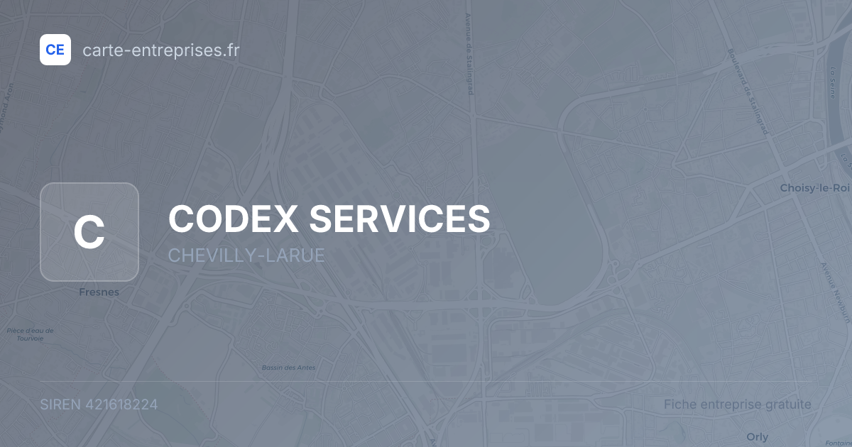 CODEX SERVICES — 421618224 — fiche entreprise