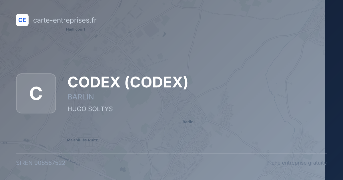 CODEX — 908567522 — fiche entreprise