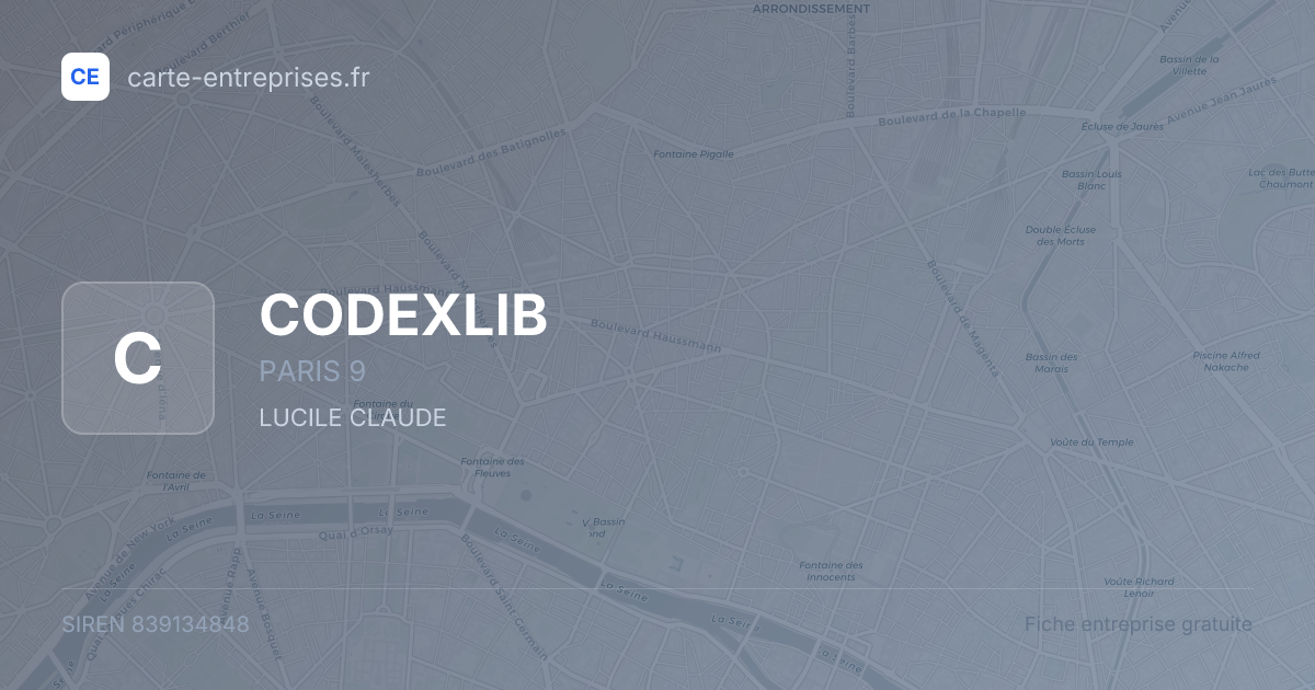 CODEXLIB — 839134848 — fiche entreprise