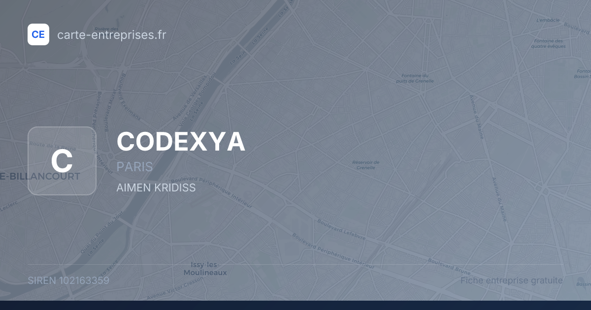 CODEXYA — 102163359 — fiche entreprise