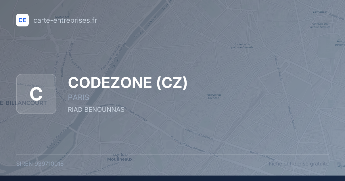 CODEZONE (CZ) — 939710018 — fiche entreprise