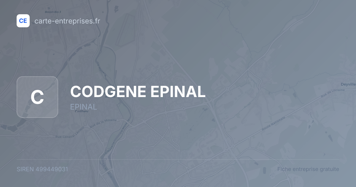 CODGENE EPINAL — 499449031 — fiche entreprise