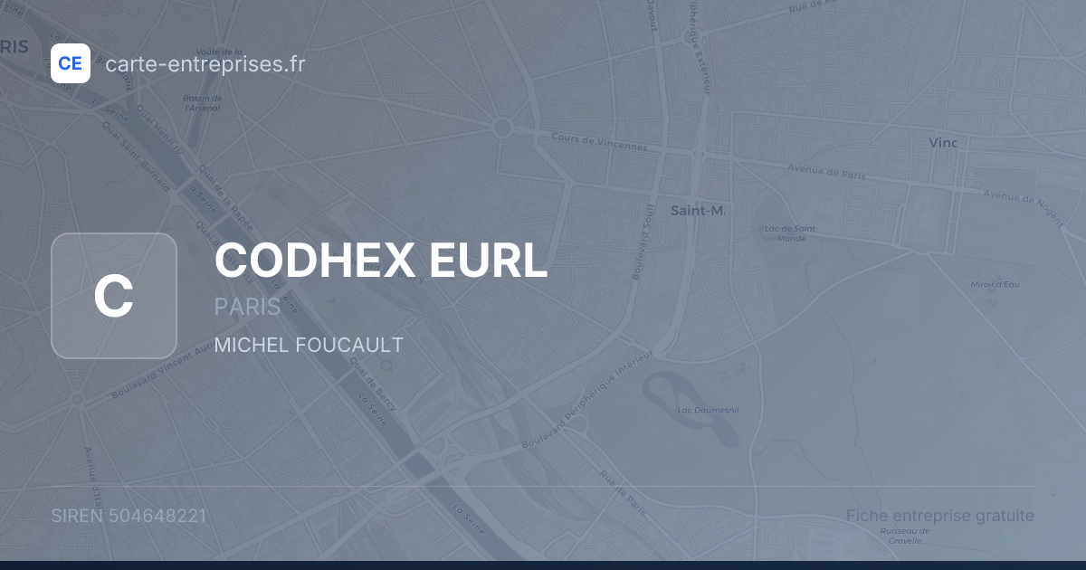 CODHEX EURL — 504648221 — fiche entreprise