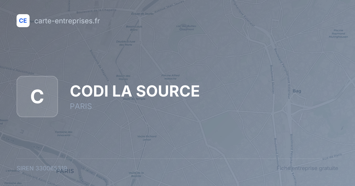 CODI LA SOURCE — 330065319 — fiche entreprise
