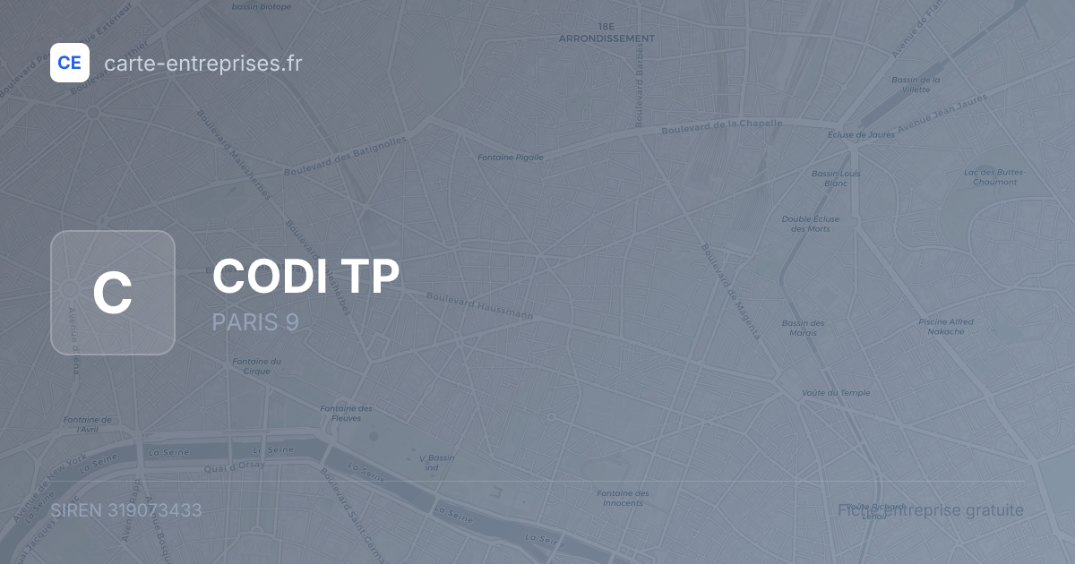 CODI TP — 319073433 — fiche entreprise