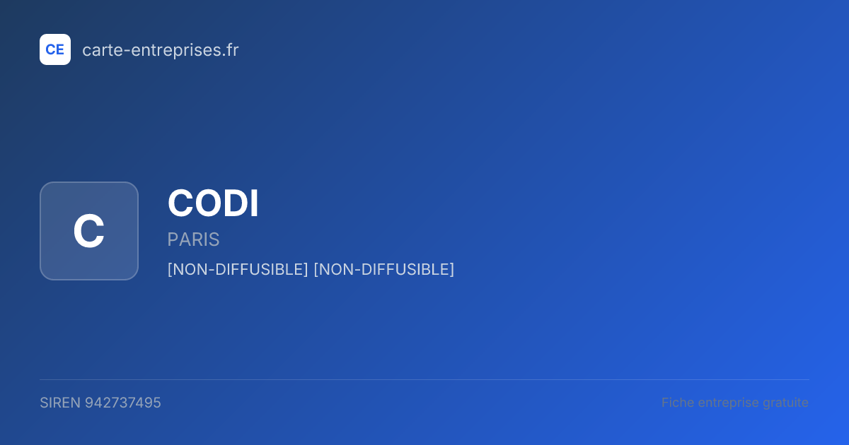 CODI — 942737495 — fiche entreprise