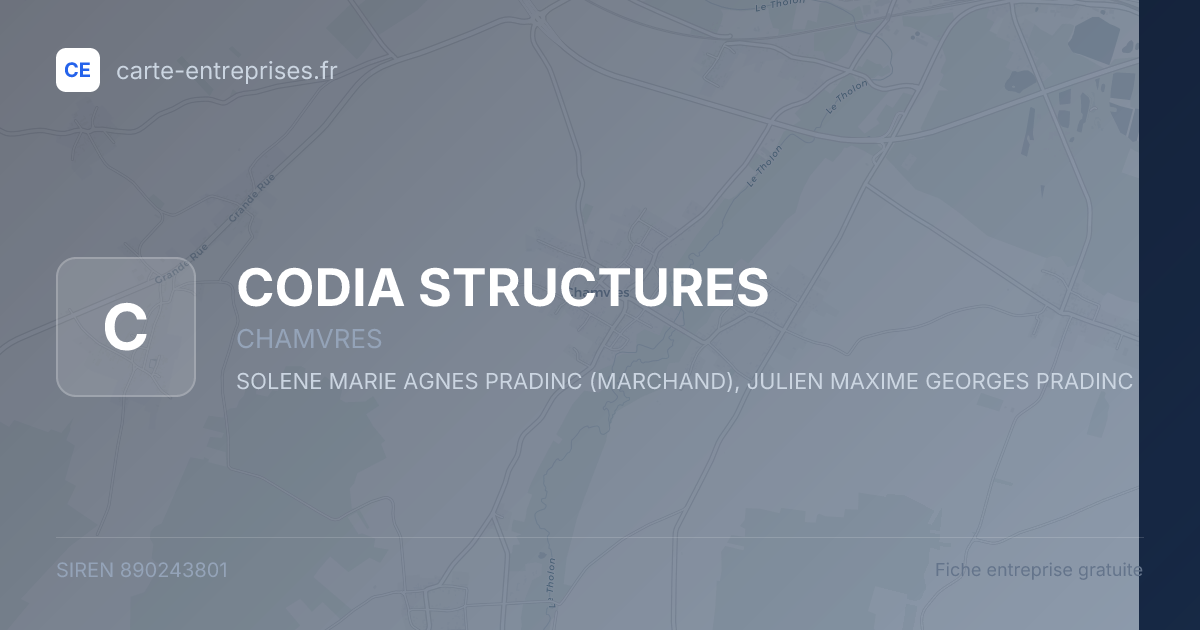 CODIA STRUCTURES — 890243801 — fiche entreprise