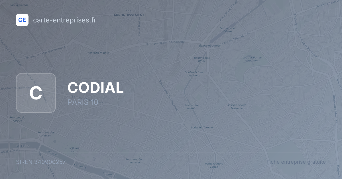 CODIAL — 340900257 — fiche entreprise
