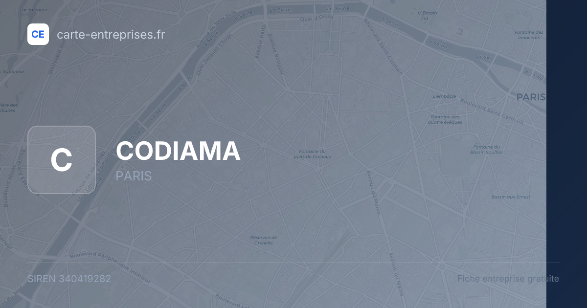 CODIAMA — 340419282 — fiche entreprise
