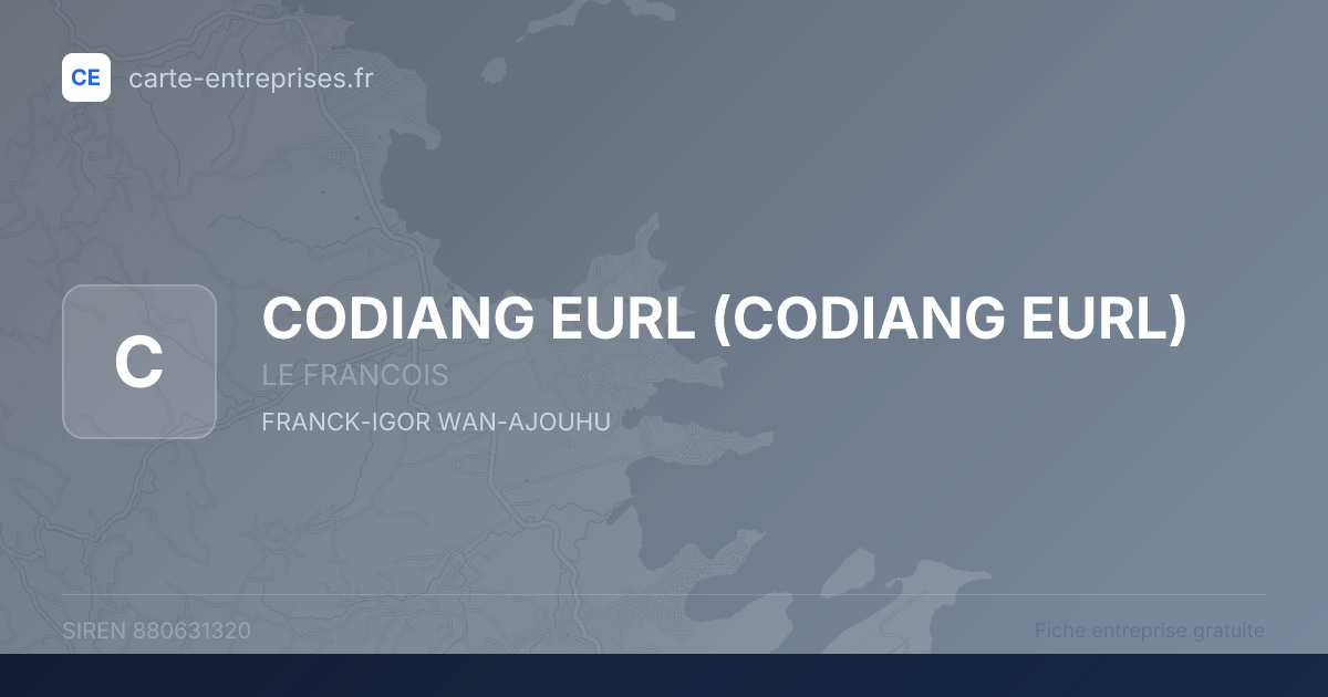 CODIANG EURL — 880631320 — fiche entreprise