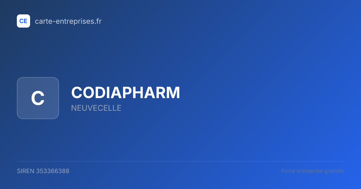 CODIAPHARM — 353366388 — fiche entreprise