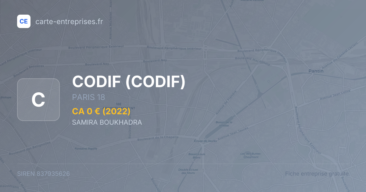 CODIF — 837935626 — fiche entreprise