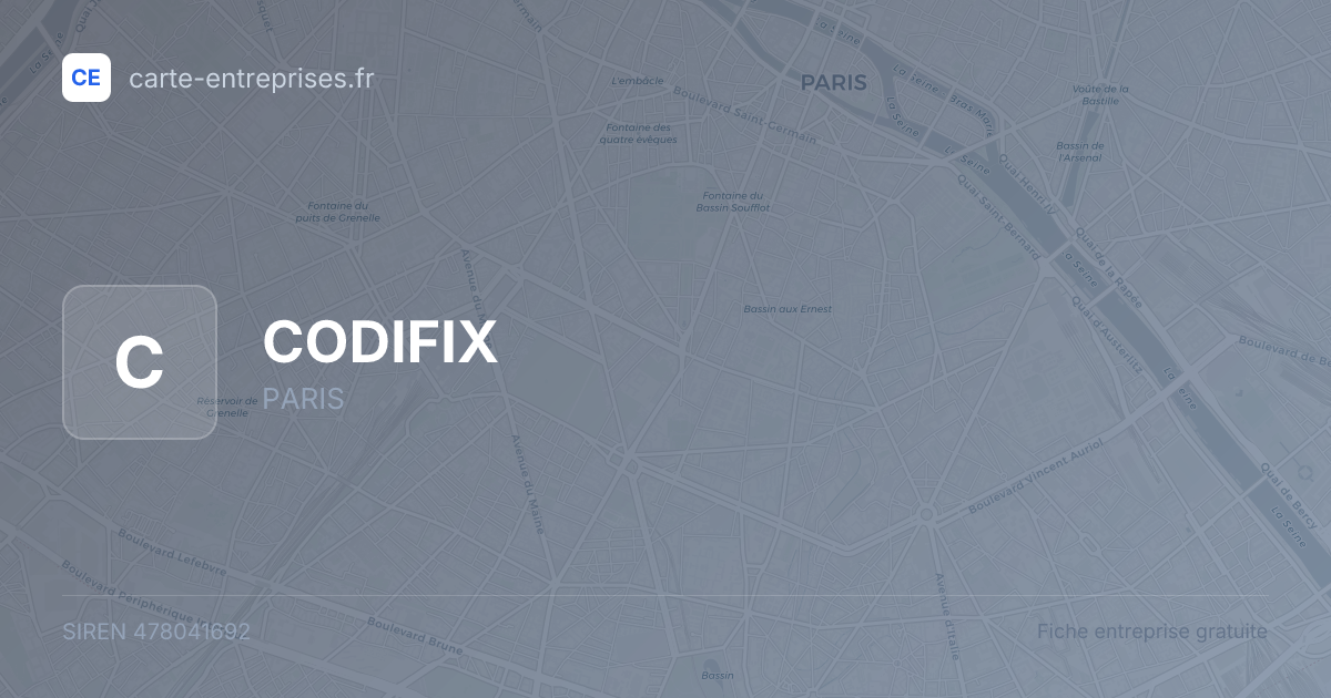 CODIFIX — 478041692 — fiche entreprise