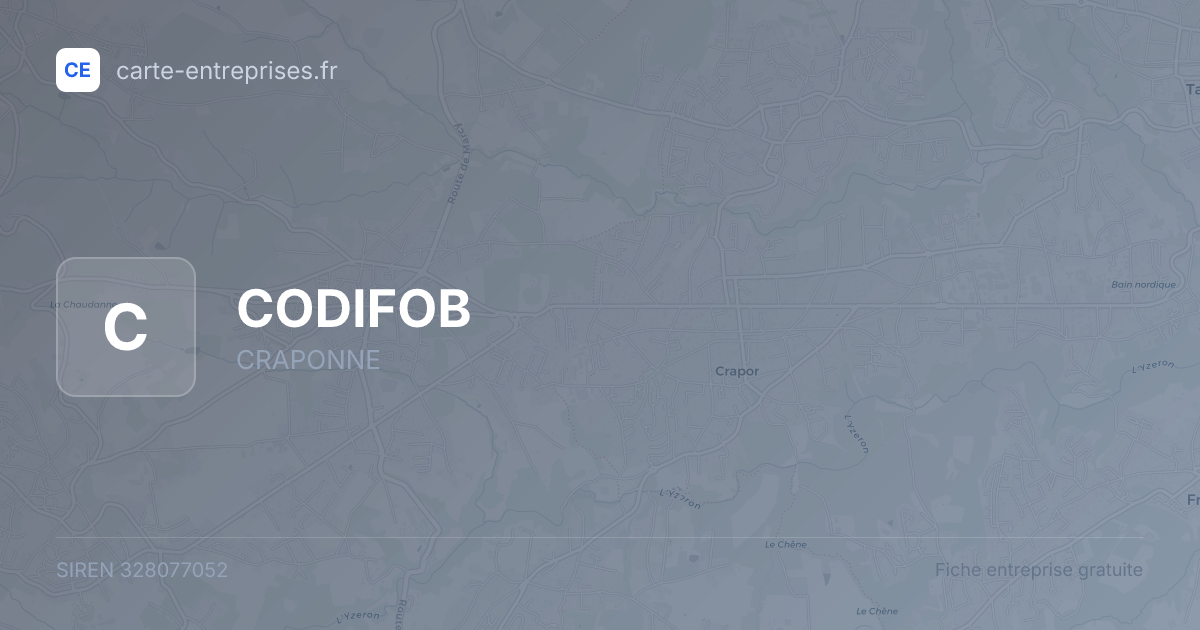 CODIFOB — 328077052 — fiche entreprise