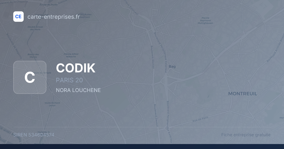 CODIK — 534604574 — fiche entreprise
