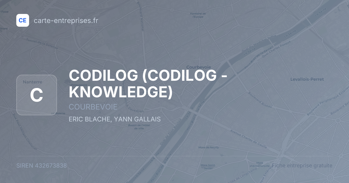 CODILOG (CODILOG - KNOWLEDGE) — 432673838 — fiche entreprise