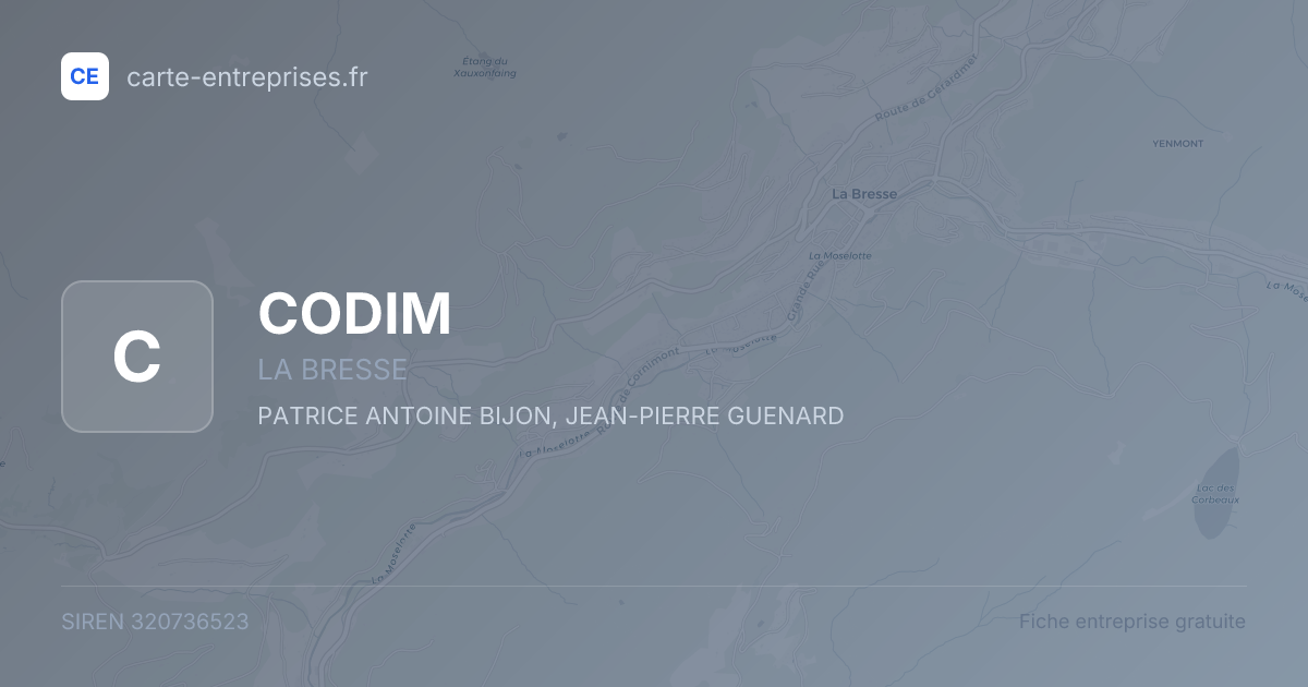 CODIM — 320736523 — fiche entreprise