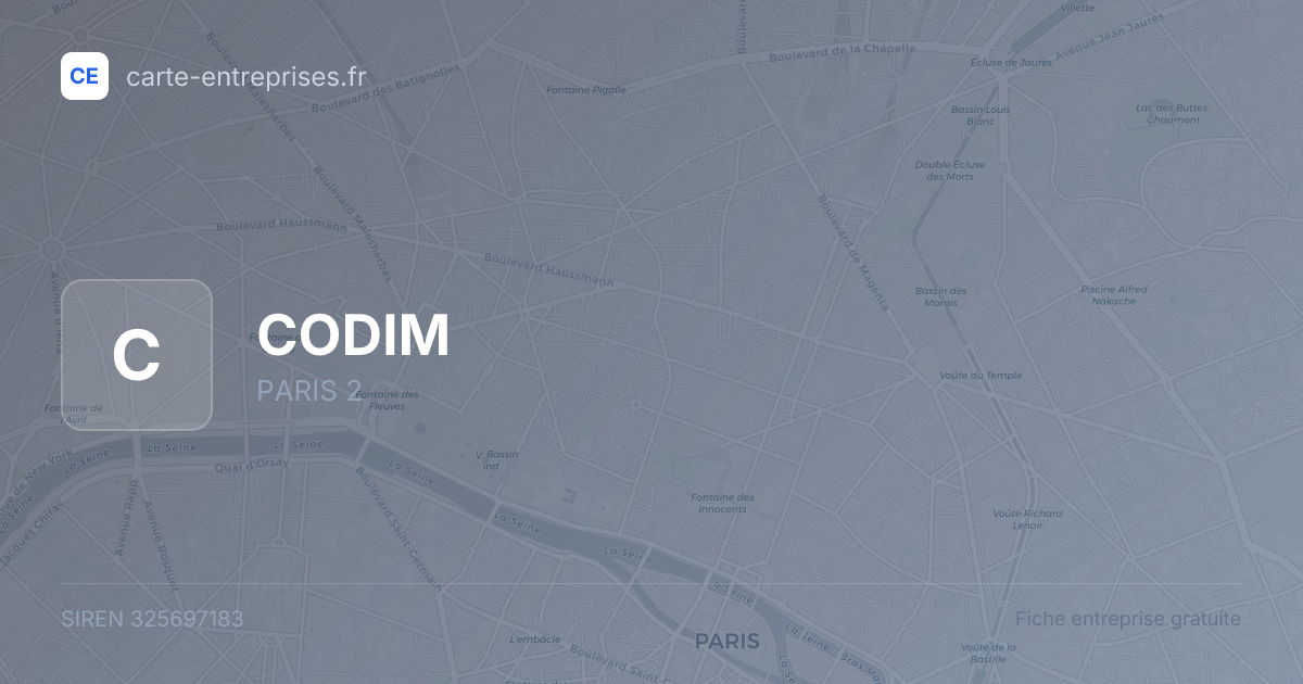 CODIM — 325697183 — fiche entreprise
