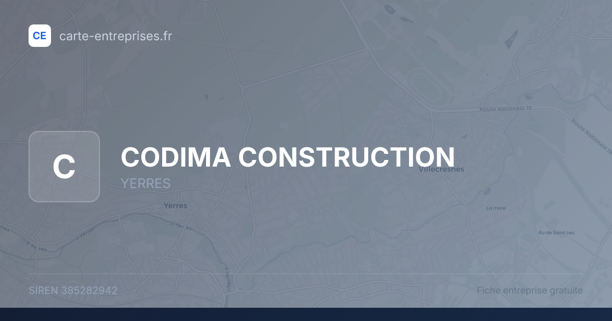CODIMA CONSTRUCTION — 385282942 — fiche entreprise