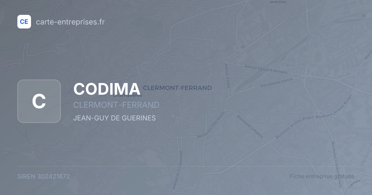 CODIMA — 302421672 — fiche entreprise