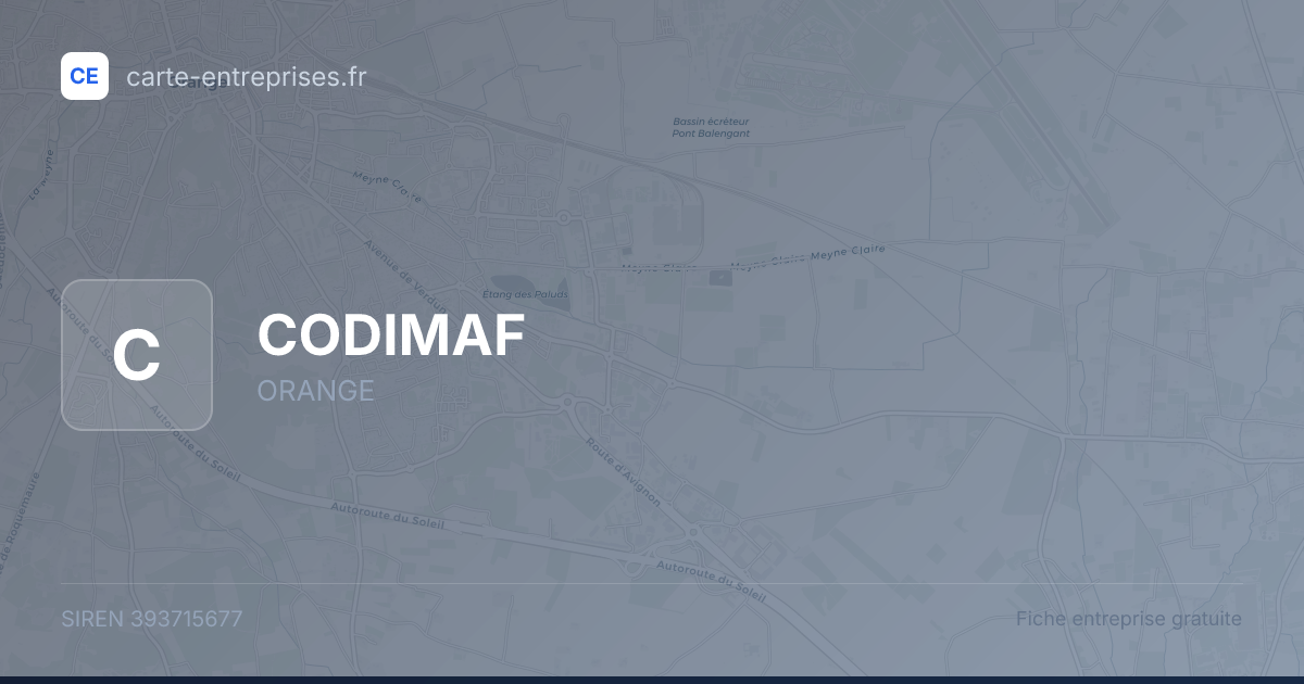 CODIMAF — 393715677 — fiche entreprise