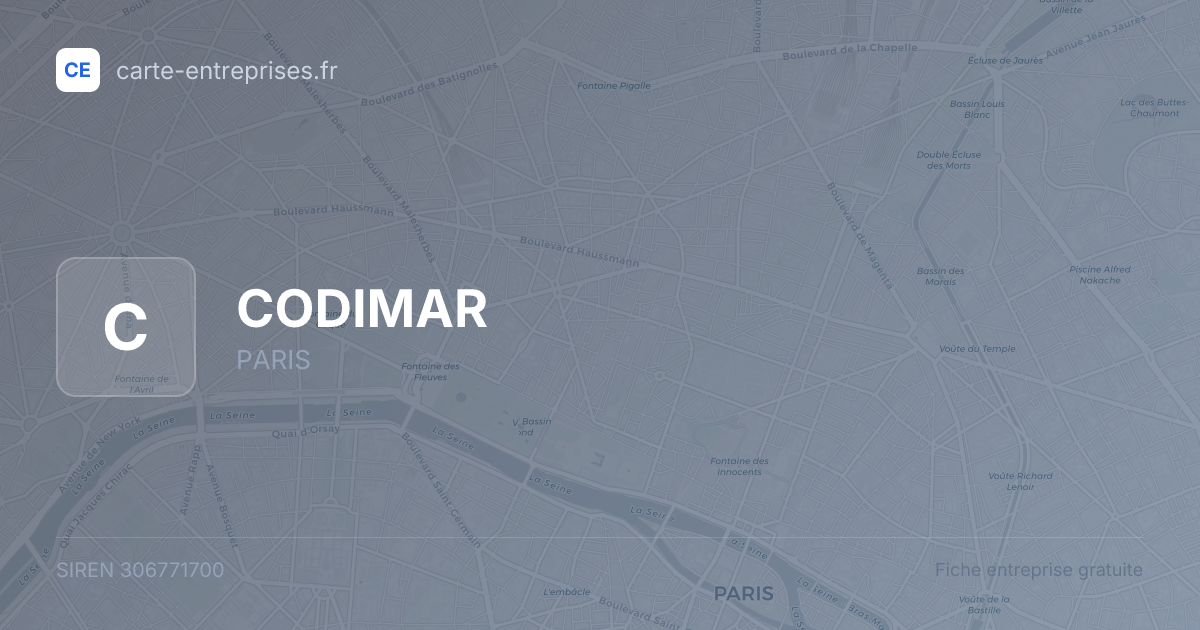 CODIMAR — 306771700 — fiche entreprise