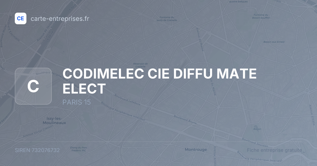 CODIMELEC CIE DIFFU MATE ELECT — 732076732 — fiche entreprise