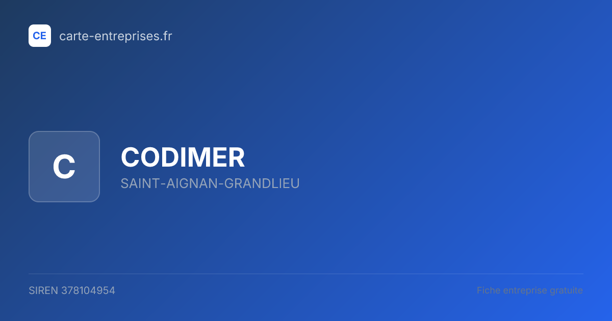 CODIMER — 378104954 — fiche entreprise
