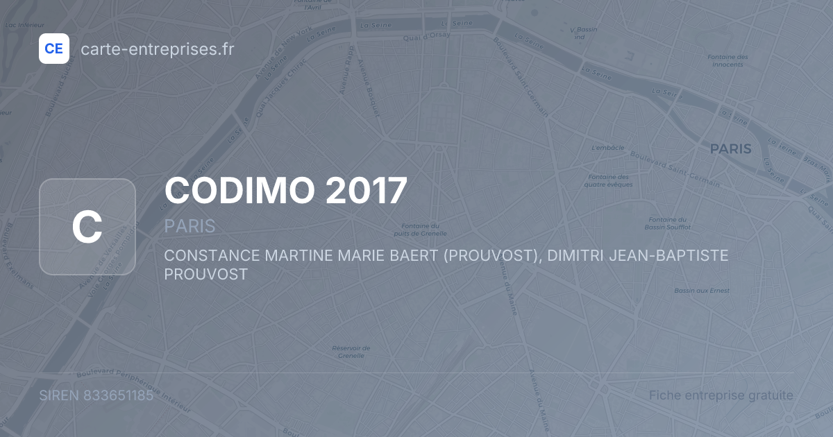 CODIMO 2017 — 833651185 — fiche entreprise