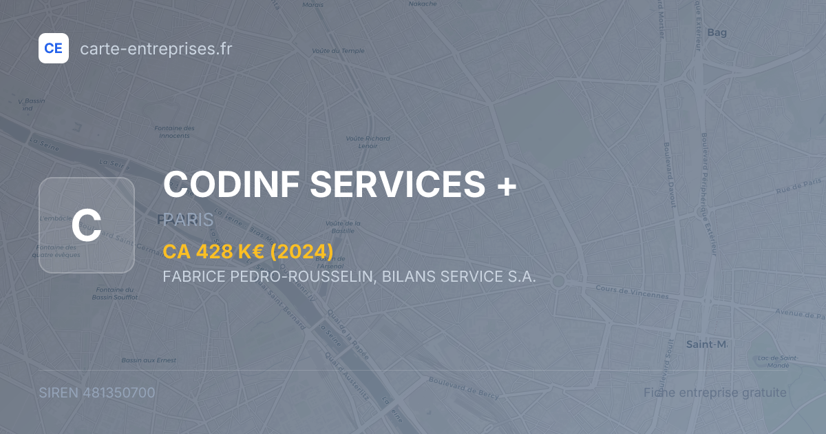 CODINF SERVICES + — 481350700 — fiche entreprise