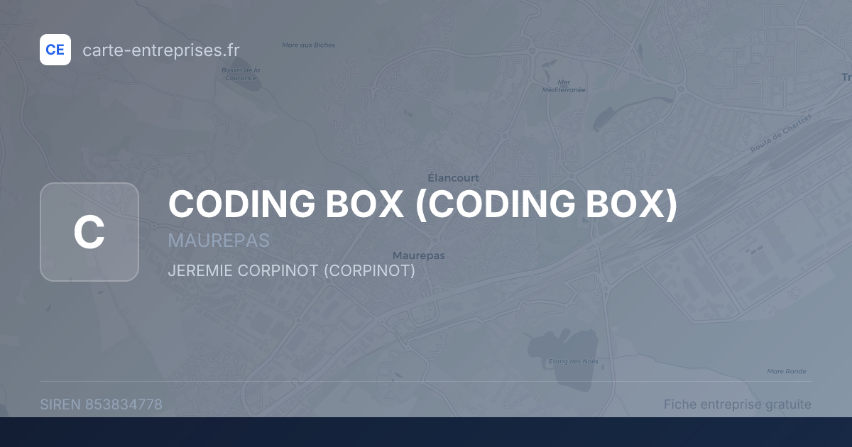 CODING BOX — 853834778 — fiche entreprise