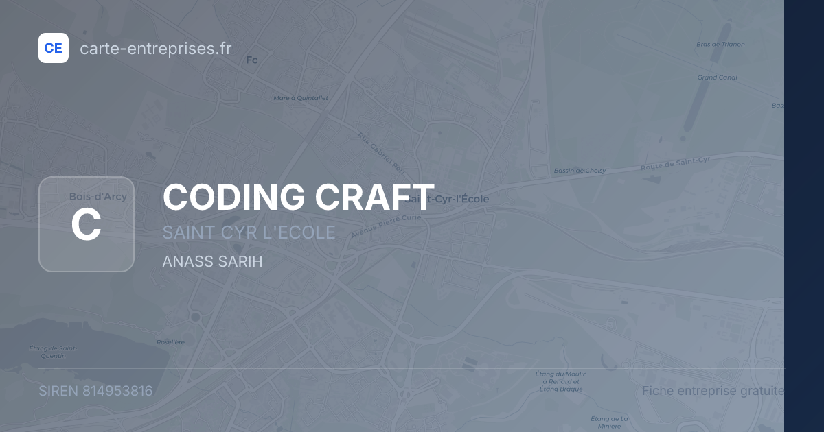 CODING CRAFT — 814953816 — fiche entreprise