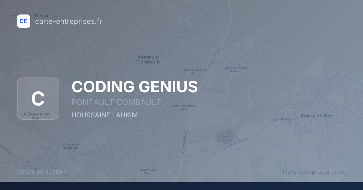 CODING GENIUS — 951173657 — fiche entreprise