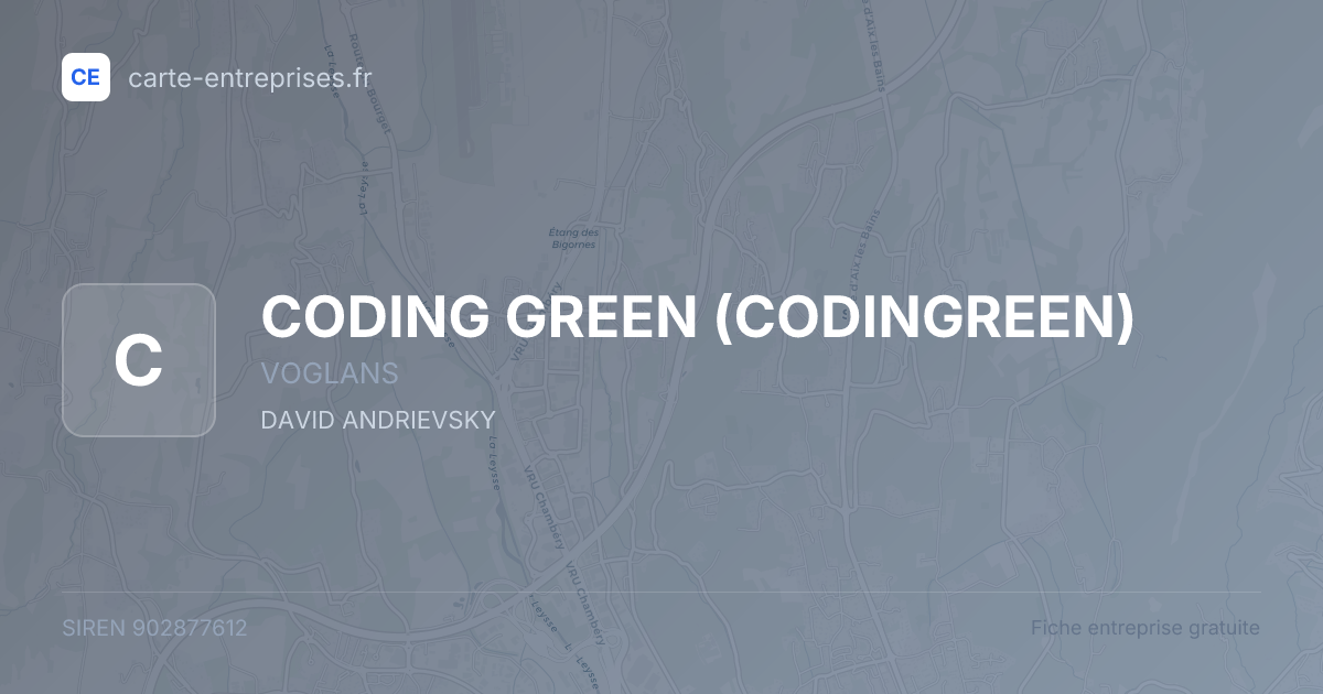 CODING GREEN (CODINGREEN) — 902877612 — fiche entreprise