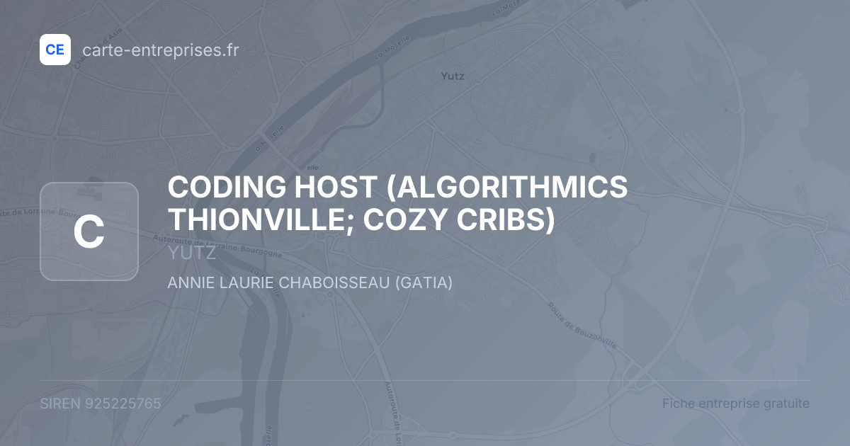 CODING HOST (ALGORITHMICS THIONVILLE; COZY CRIBS) — 925225765 — fiche entreprise