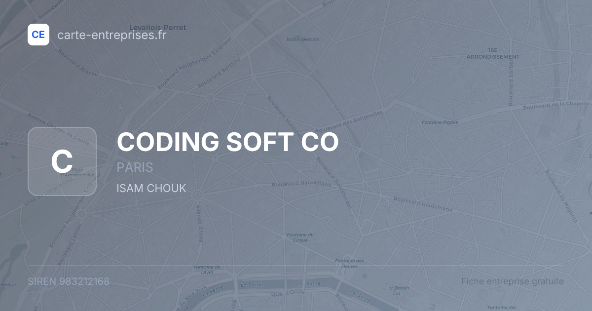 CODING SOFT CO — 983212168 — fiche entreprise