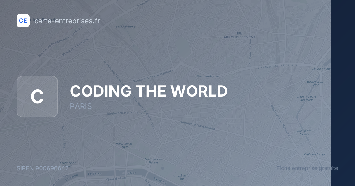 CODING THE WORLD — 900696642 — fiche entreprise
