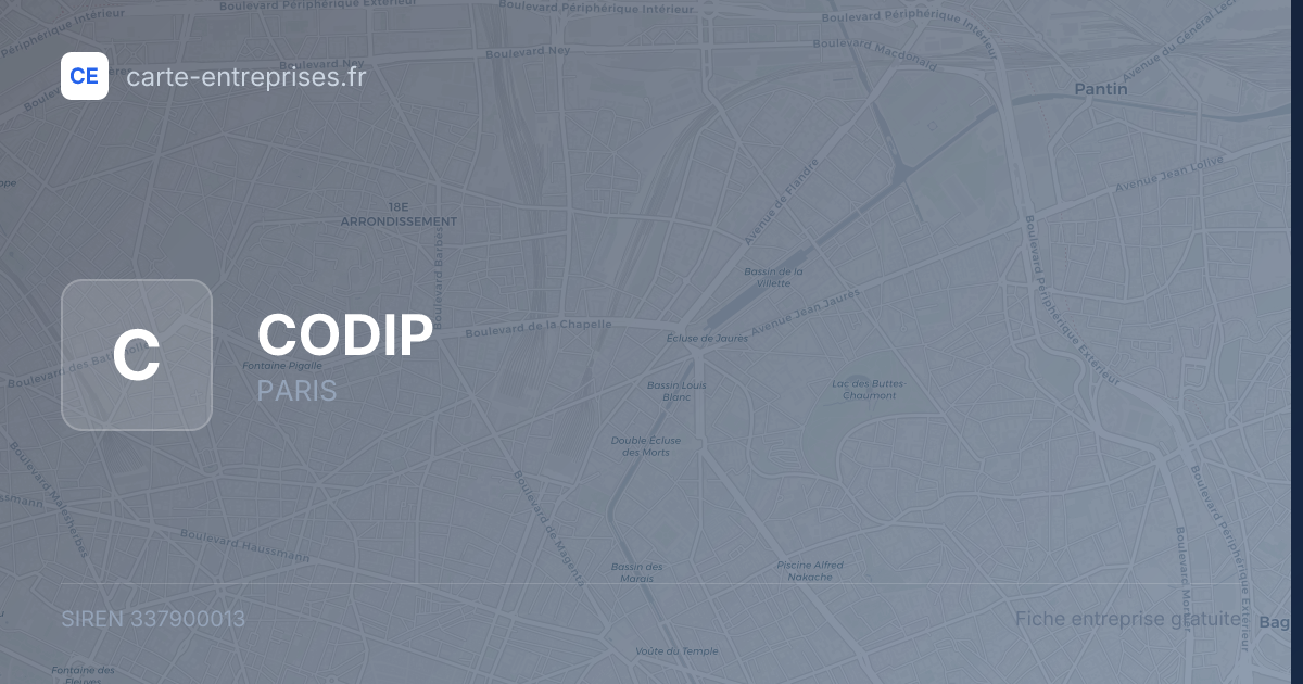 CODIP — 337900013 — fiche entreprise