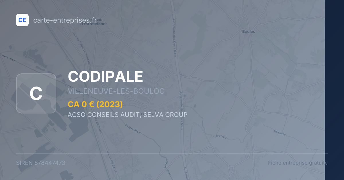 CODIPALE — 878447473 — fiche entreprise